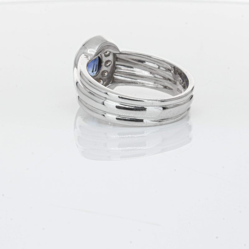 Deja Vu 9ct White Gold 1.00ct Sapphire & Diamond Ring-Ring-Walker & Hall