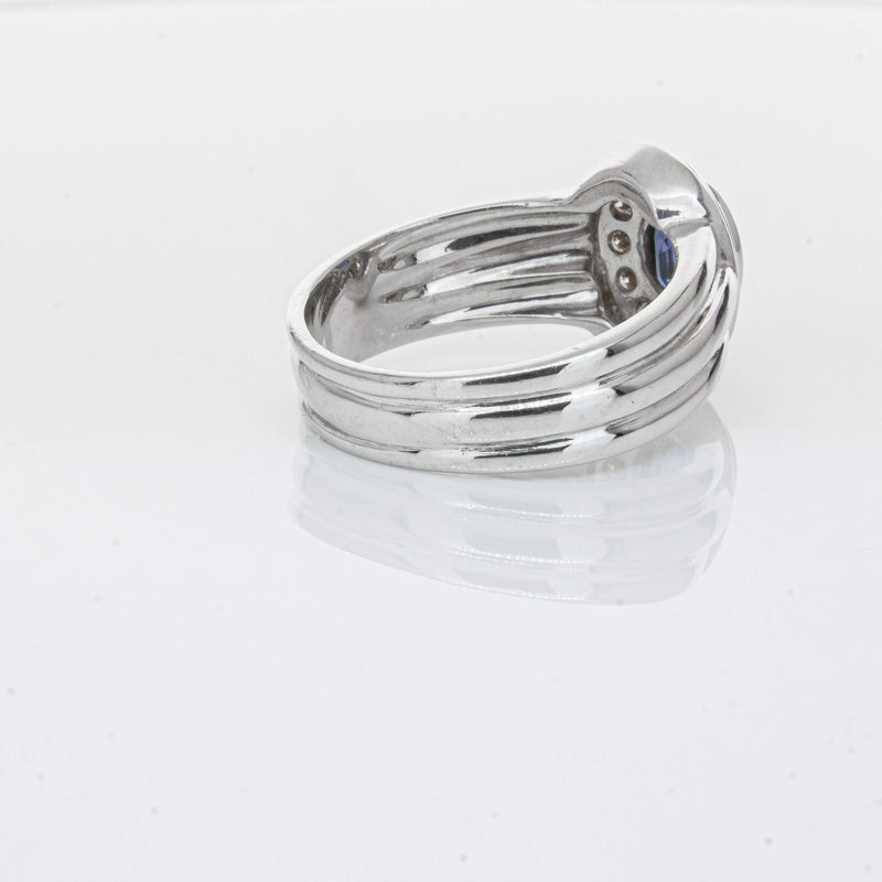 Deja Vu 9ct White Gold 1.00ct Sapphire & Diamond Ring-Ring-Walker & Hall