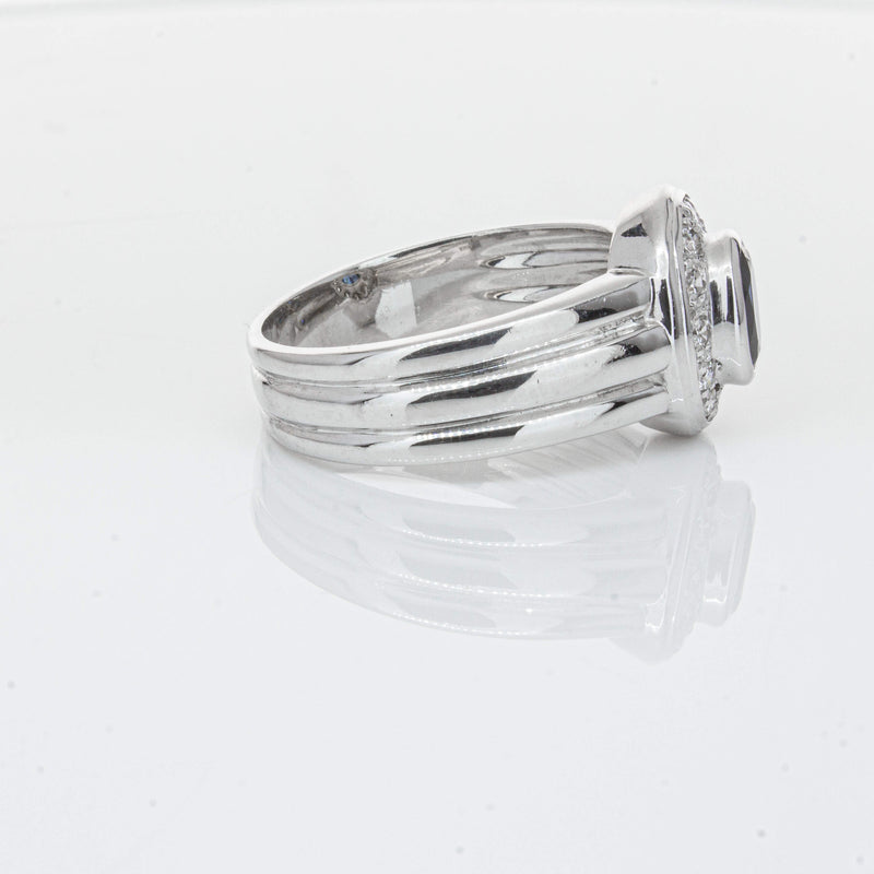 Deja Vu 9ct White Gold 1.00ct Sapphire & Diamond Ring-Ring-Walker & Hall