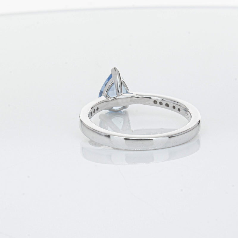 18ct White Gold .81ct Aquamarine & Diamond Zenith Ring-Ring-Walker & Hall