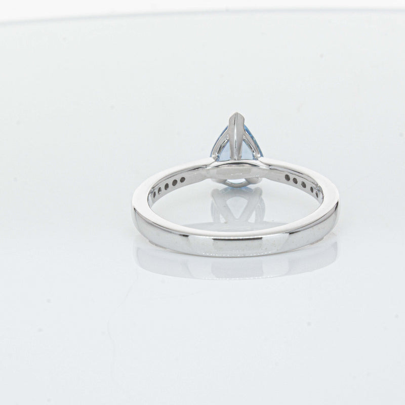 18ct White Gold .81ct Aquamarine & Diamond Zenith Ring-Ring-Walker & Hall