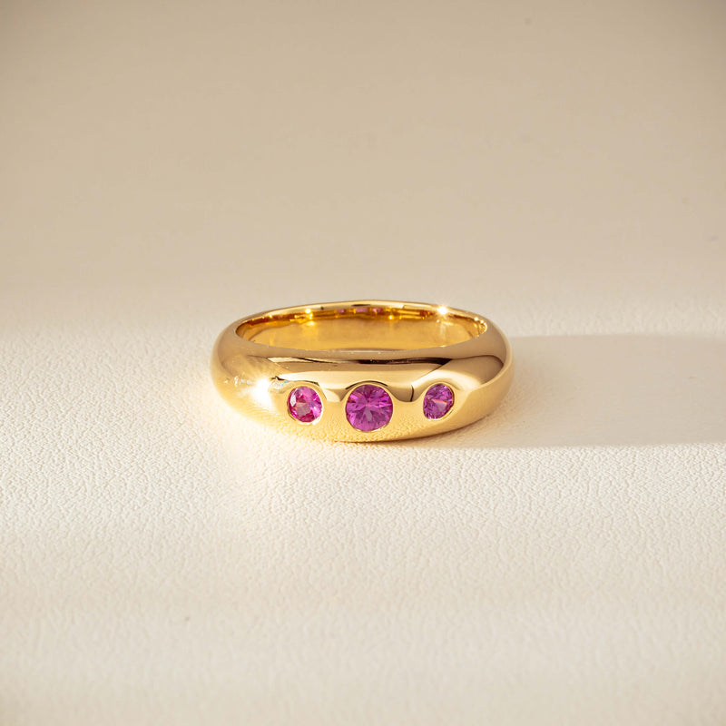 9ct Yellow Gold Pink Sapphire Kylie Ring-Ring-Walker & Hall