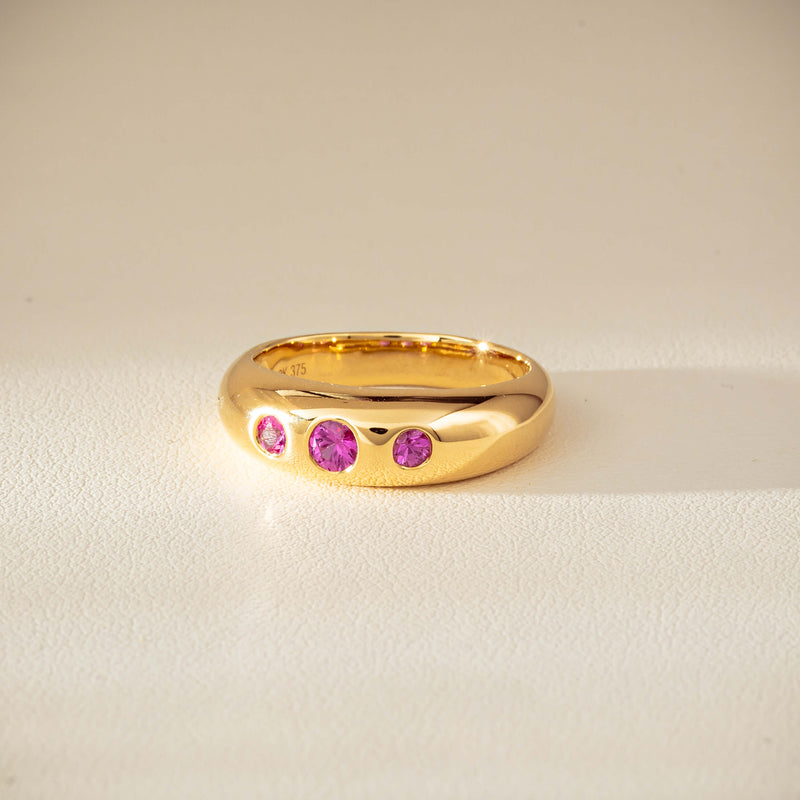 9ct Yellow Gold Pink Sapphire Kylie Ring-Ring-Walker & Hall