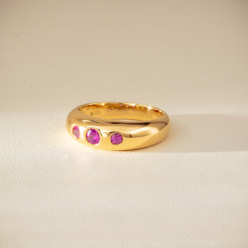 9ct Yellow Gold Pink Sapphire Kylie Ring-Ring-Walker & Hall