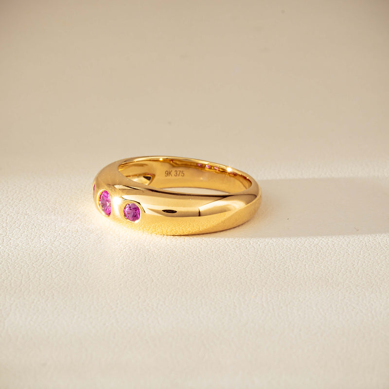 9ct Yellow Gold Pink Sapphire Kylie Ring-Ring-Walker & Hall