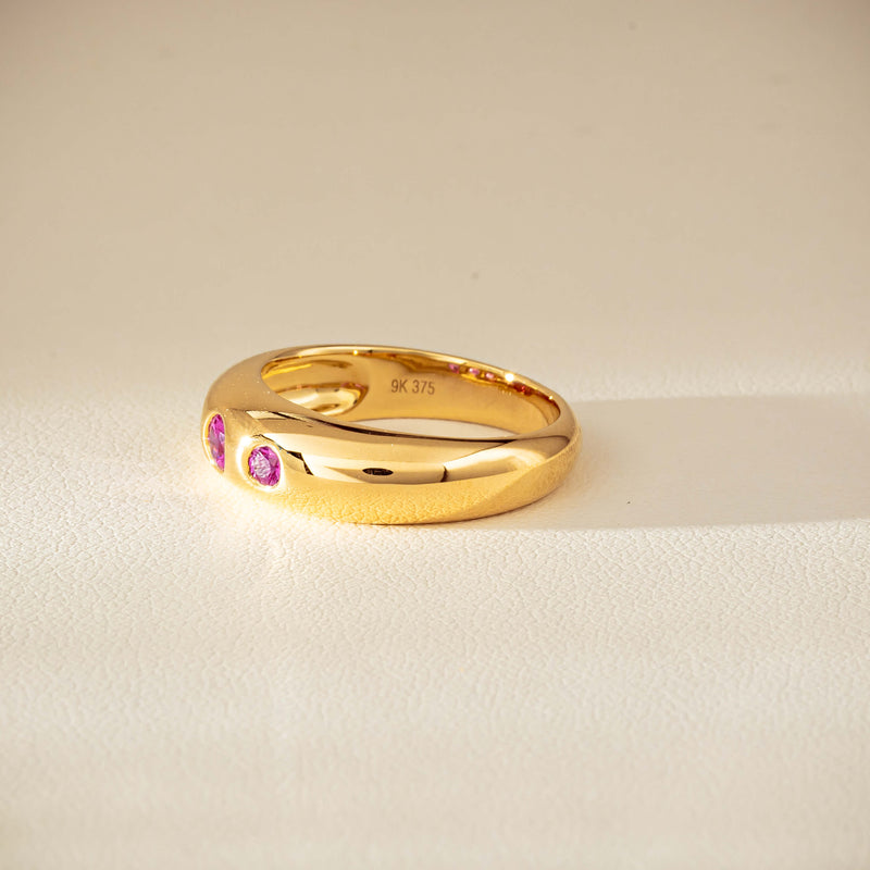9ct Yellow Gold Pink Sapphire Kylie Ring-Ring-Walker & Hall
