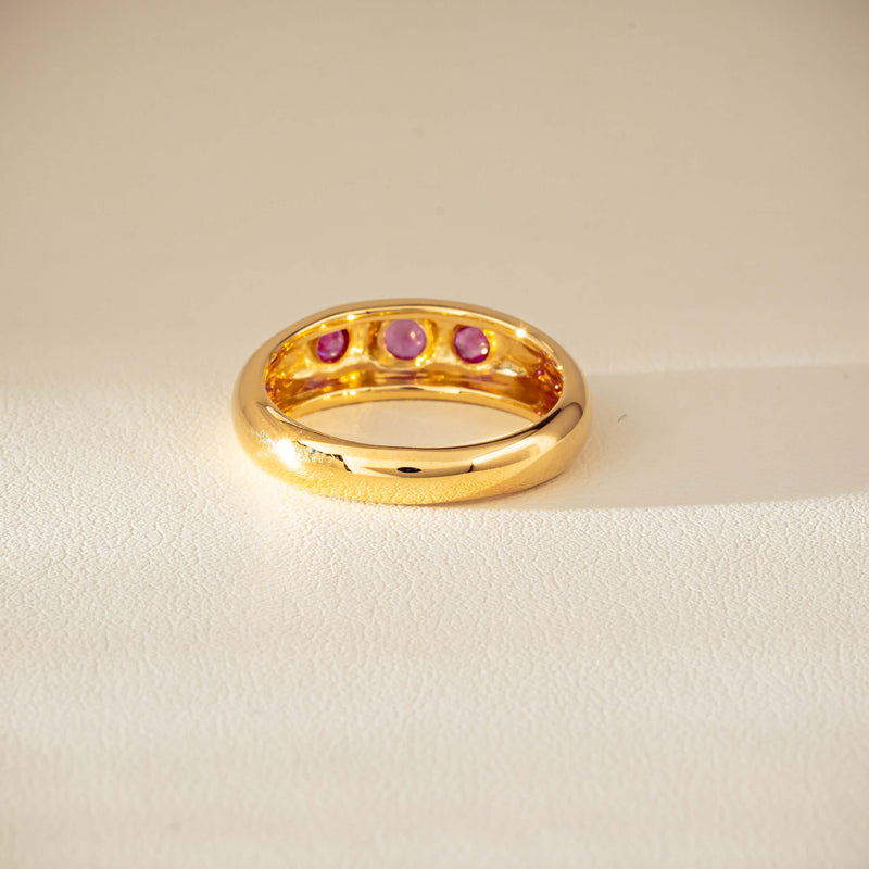 9ct Yellow Gold Pink Sapphire Kylie Ring-Ring-Walker & Hall