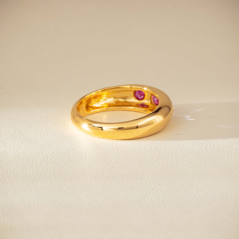 9ct Yellow Gold Pink Sapphire Kylie Ring-Ring-Walker & Hall