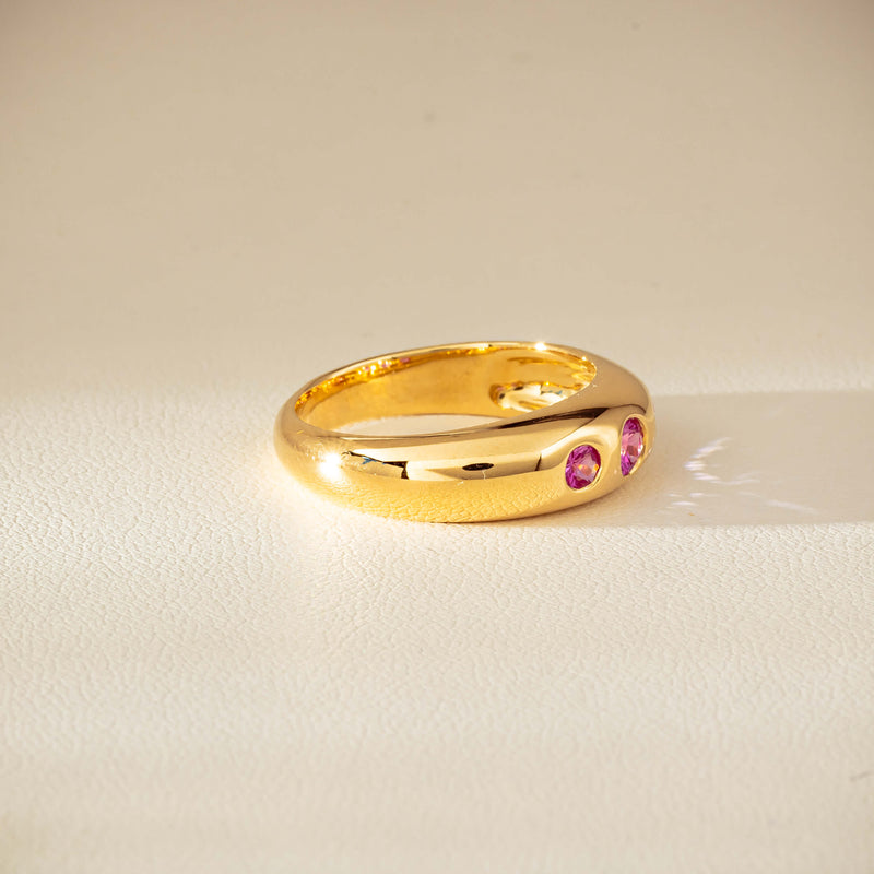 9ct Yellow Gold Pink Sapphire Kylie Ring-Ring-Walker & Hall