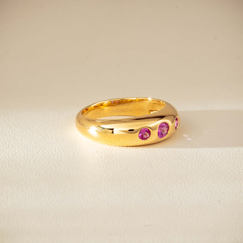 9ct Yellow Gold Pink Sapphire Kylie Ring-Ring-Walker & Hall