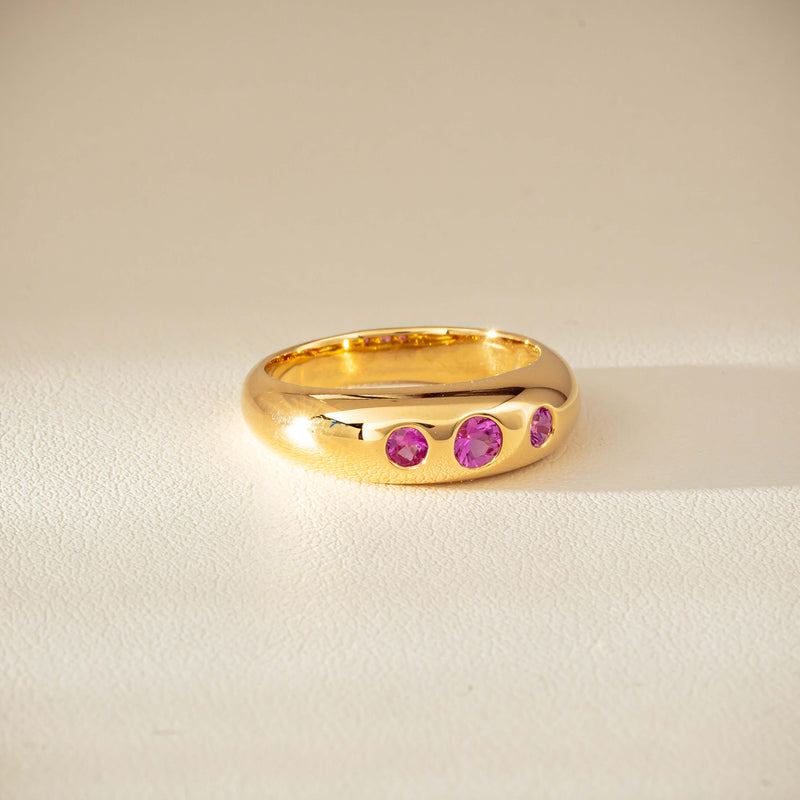 9ct Yellow Gold Pink Sapphire Kylie Ring-Ring-Walker & Hall