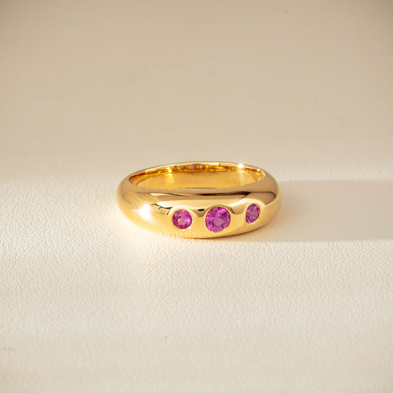 9ct Yellow Gold Pink Sapphire Kylie Ring-Ring-Walker & Hall