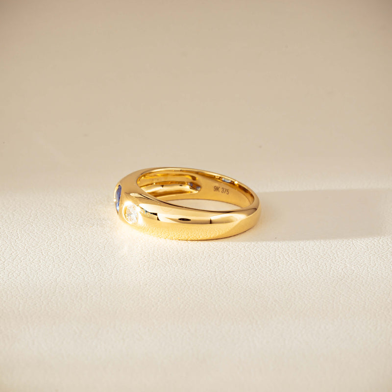 9ct Yellow Gold .66ct Blue Sapphire and Diamond Kylie Ring-Ring-Walker & Hall