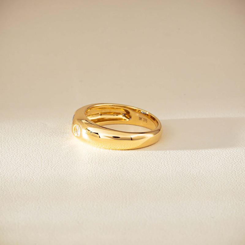 9ct Yellow Gold .66ct Blue Sapphire and Diamond Kylie Ring-Ring-Walker & Hall