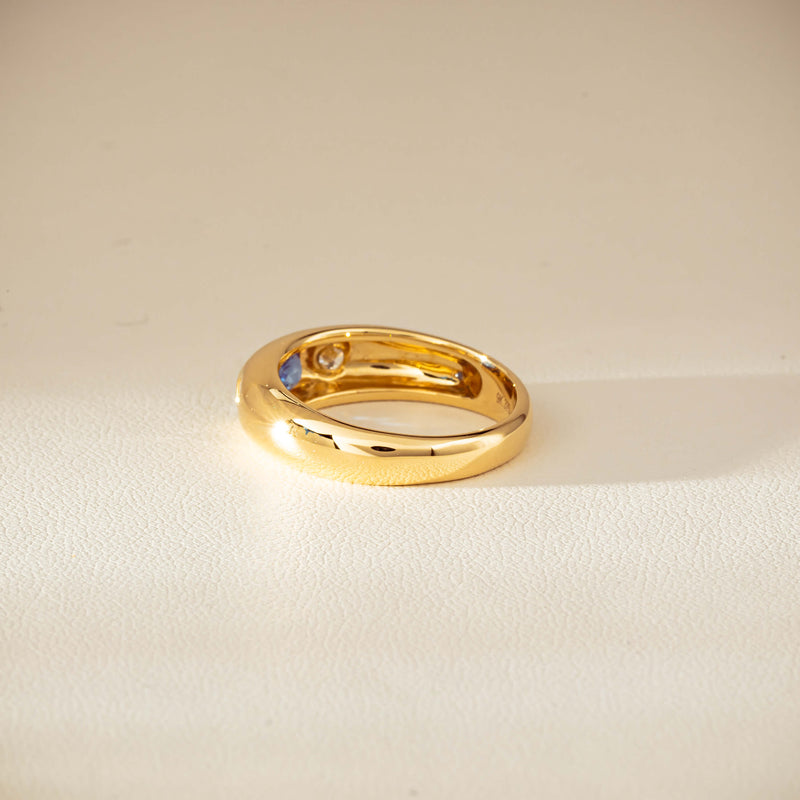 9ct Yellow Gold .66ct Blue Sapphire and Diamond Kylie Ring-Ring-Walker & Hall
