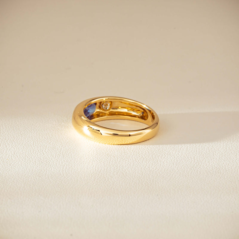 9ct Yellow Gold .66ct Blue Sapphire and Diamond Kylie Ring-Ring-Walker & Hall