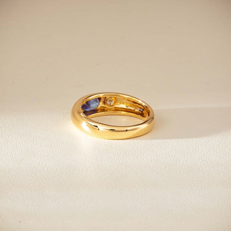 9ct Yellow Gold .66ct Blue Sapphire and Diamond Kylie Ring-Ring-Walker & Hall