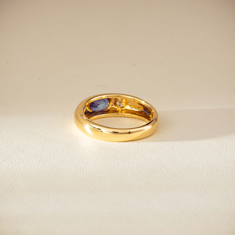 9ct Yellow Gold .66ct Blue Sapphire and Diamond Kylie Ring-Ring-Walker & Hall