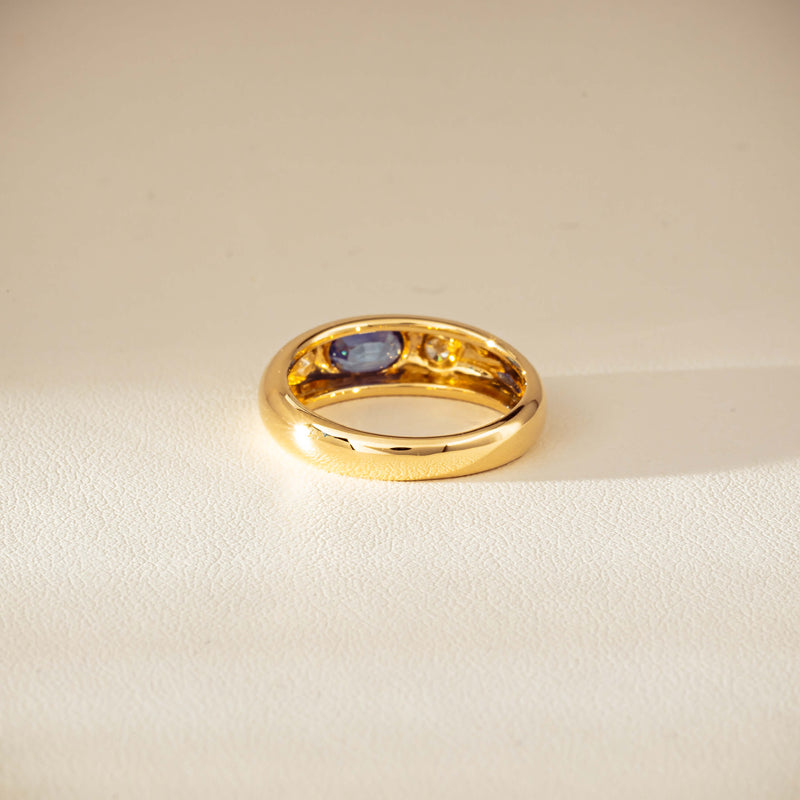 9ct Yellow Gold .66ct Blue Sapphire and Diamond Kylie Ring-Ring-Walker & Hall