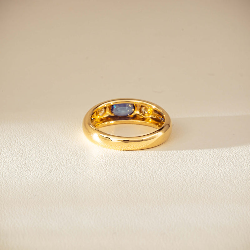 9ct Yellow Gold .66ct Blue Sapphire and Diamond Kylie Ring-Ring-Walker & Hall