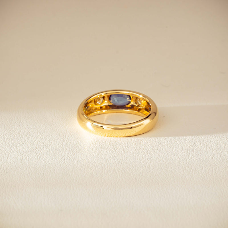 9ct Yellow Gold .66ct Blue Sapphire and Diamond Kylie Ring-Ring-Walker & Hall