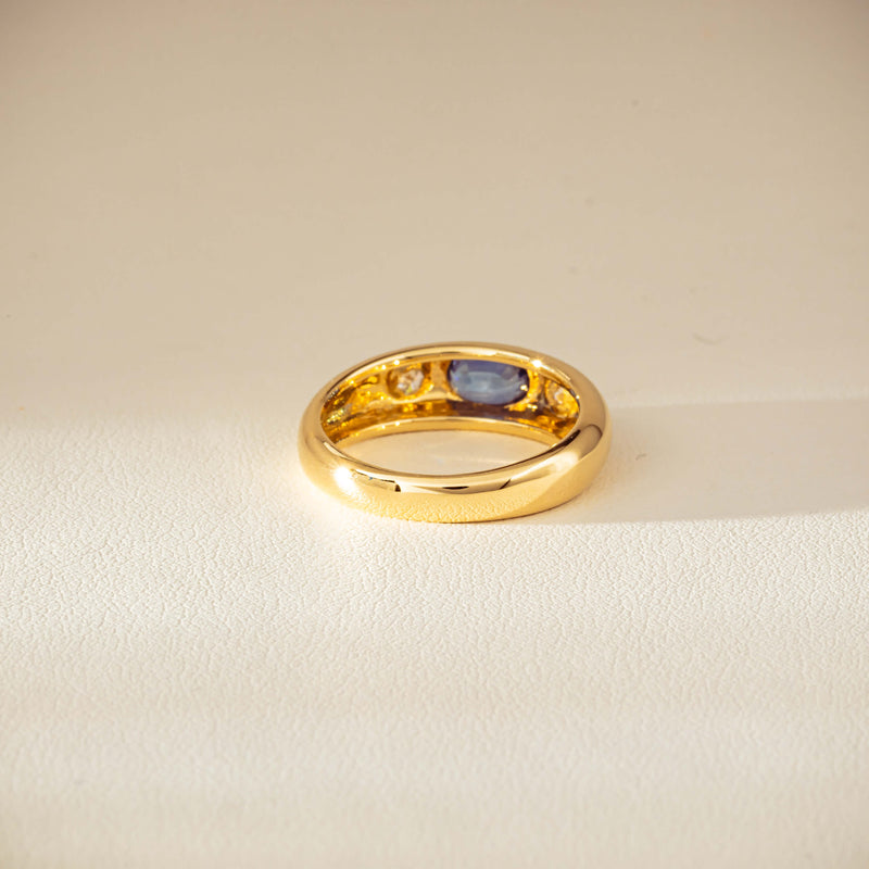 9ct Yellow Gold .66ct Blue Sapphire and Diamond Kylie Ring-Ring-Walker & Hall