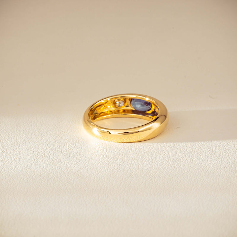 9ct Yellow Gold .66ct Blue Sapphire and Diamond Kylie Ring-Ring-Walker & Hall