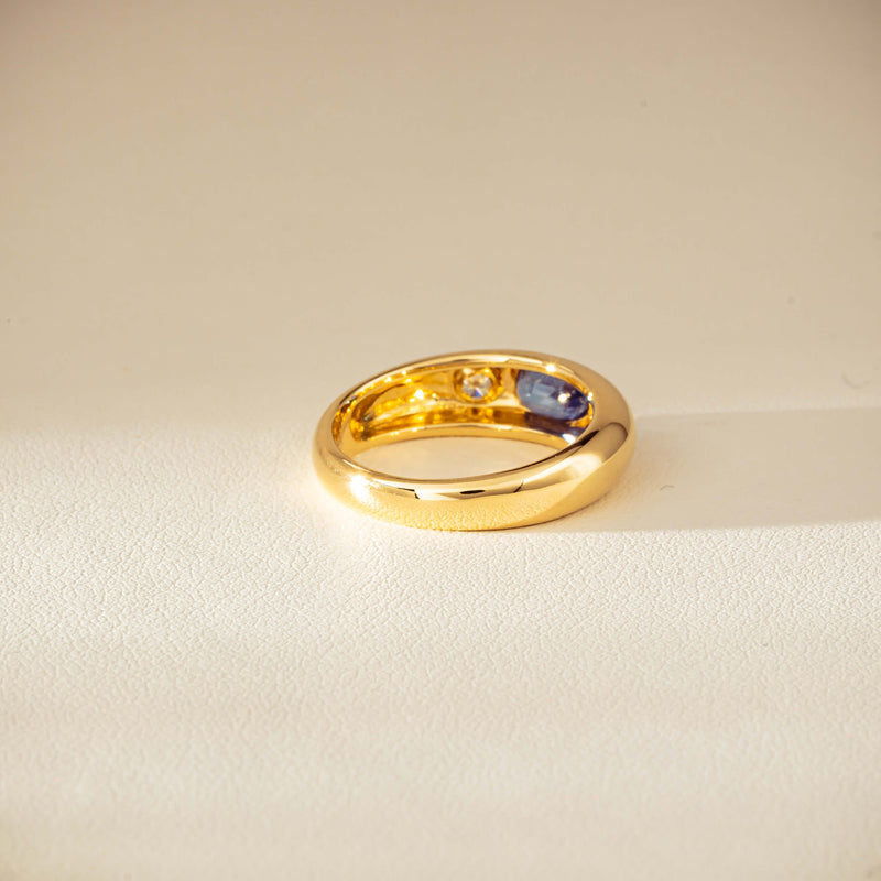 9ct Yellow Gold .66ct Blue Sapphire and Diamond Kylie Ring-Ring-Walker & Hall