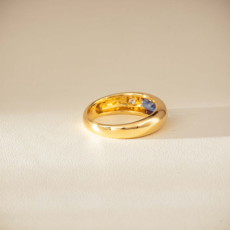 9ct Yellow Gold .66ct Blue Sapphire and Diamond Kylie Ring-Ring-Walker & Hall