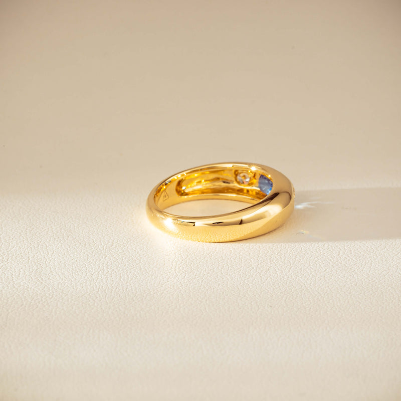 9ct Yellow Gold .66ct Blue Sapphire and Diamond Kylie Ring-Ring-Walker & Hall