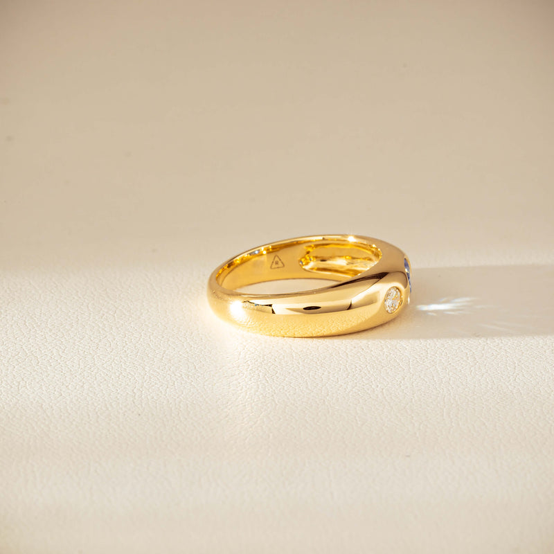 9ct Yellow Gold .66ct Blue Sapphire and Diamond Kylie Ring-Ring-Walker & Hall