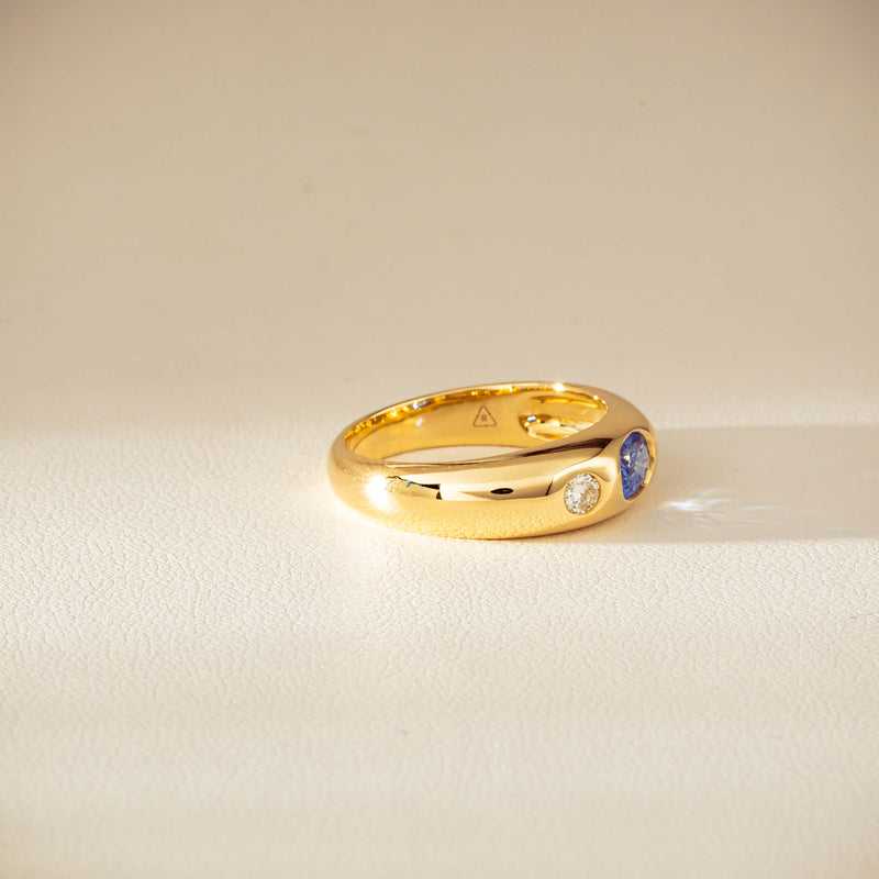 9ct Yellow Gold .66ct Blue Sapphire and Diamond Kylie Ring-Ring-Walker & Hall