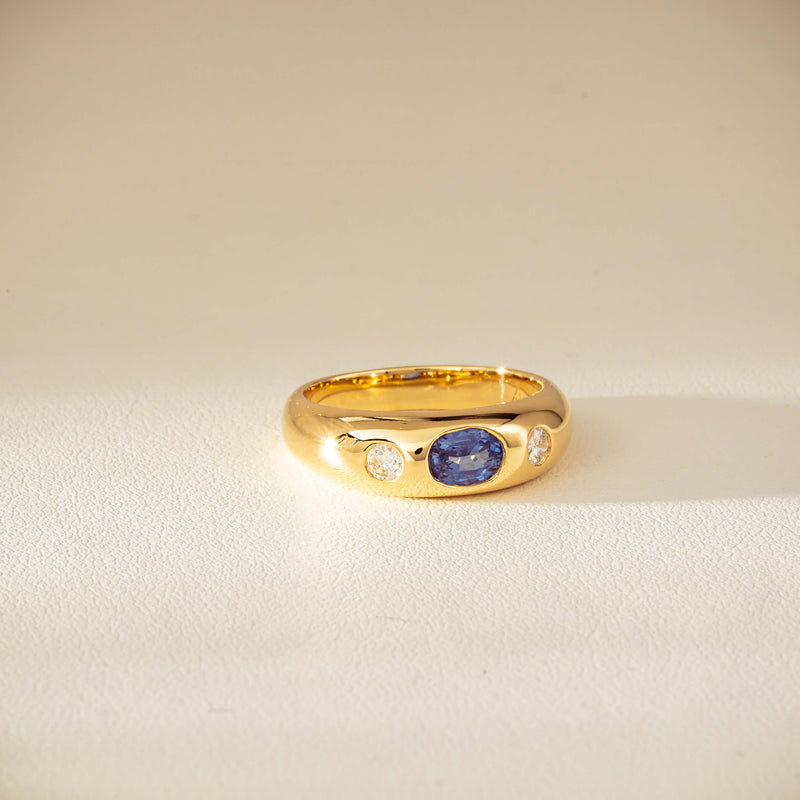 9ct Yellow Gold .66ct Blue Sapphire and Diamond Kylie Ring-Ring-Walker & Hall