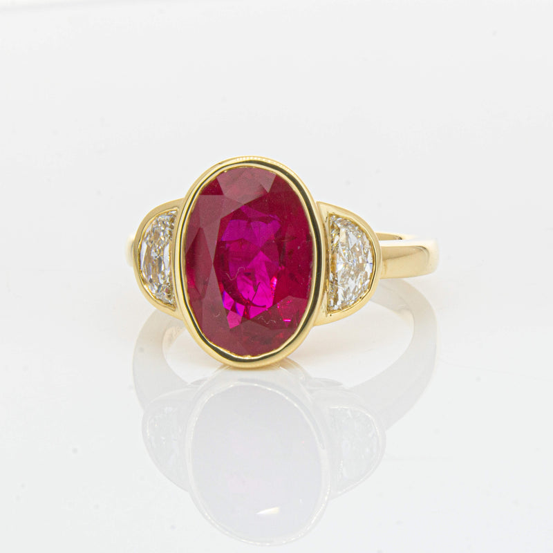 18ct Yellow Gold 4.18ct Ruby & Diamond Ring - Ring - Walker & Hall