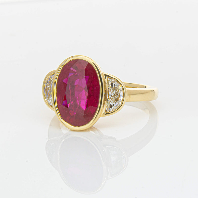 18ct Yellow Gold 4.18ct Ruby & Diamond Ring - Ring - Walker & Hall