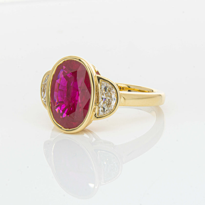 18ct Yellow Gold 4.18ct Ruby & Diamond Ring - Ring - Walker & Hall