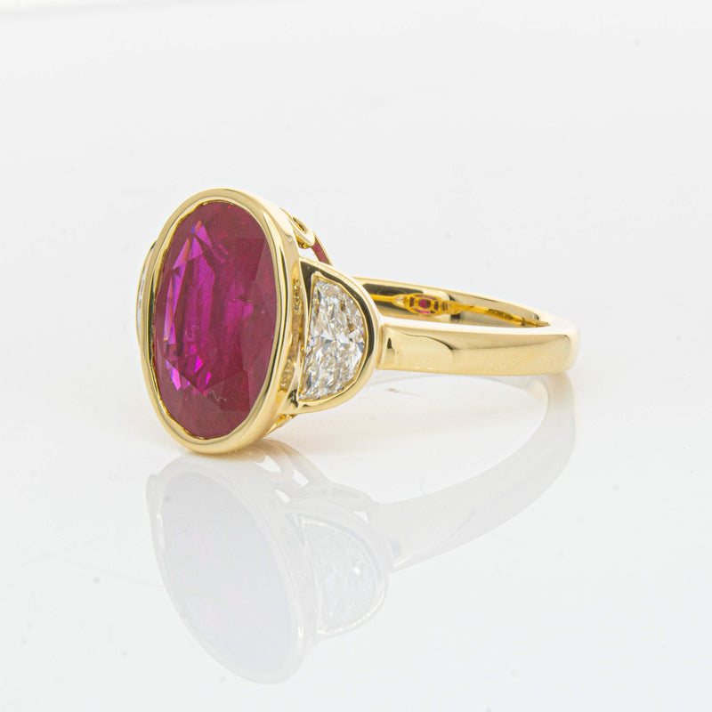 18ct Yellow Gold 4.18ct Ruby & Diamond Ring - Ring - Walker & Hall