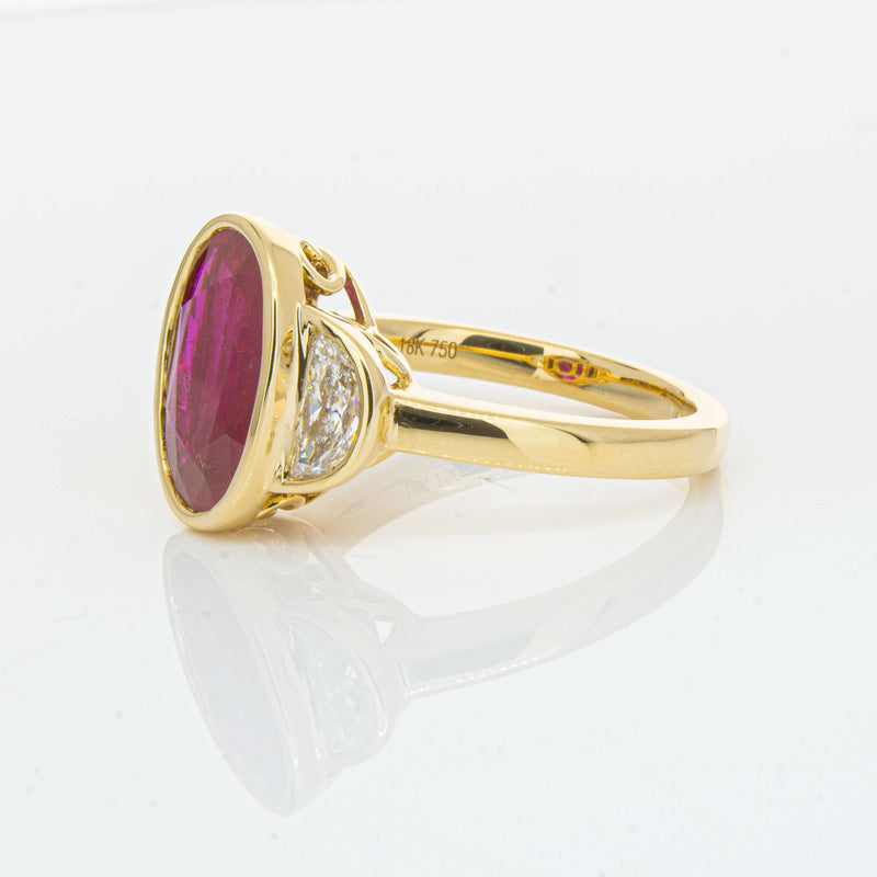 18ct Yellow Gold 4.18ct Ruby & Diamond Ring - Ring - Walker & Hall