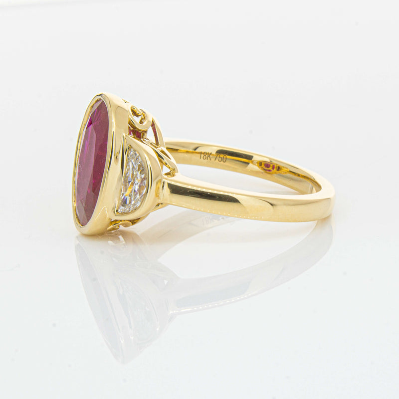 18ct Yellow Gold 4.18ct Ruby & Diamond Ring - Ring - Walker & Hall
