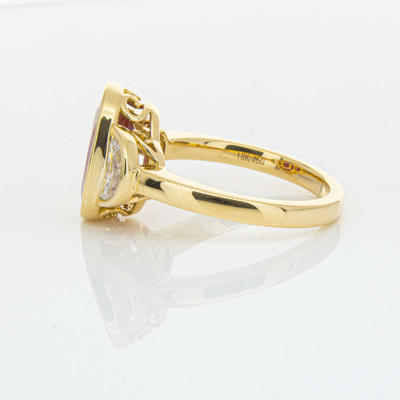 18ct Yellow Gold 4.18ct Ruby & Diamond Ring - Ring - Walker & Hall