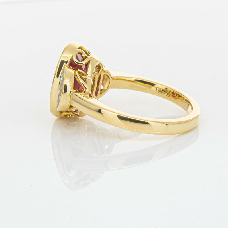 18ct Yellow Gold 4.18ct Ruby & Diamond Ring - Ring - Walker & Hall