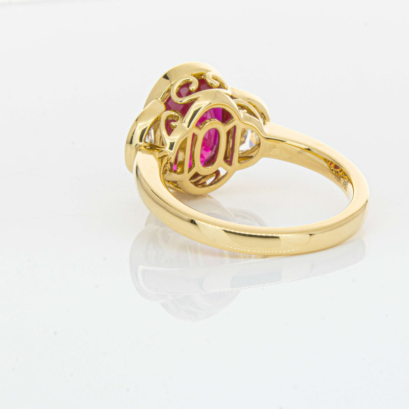 18ct Yellow Gold 4.18ct Ruby & Diamond Ring - Ring - Walker & Hall