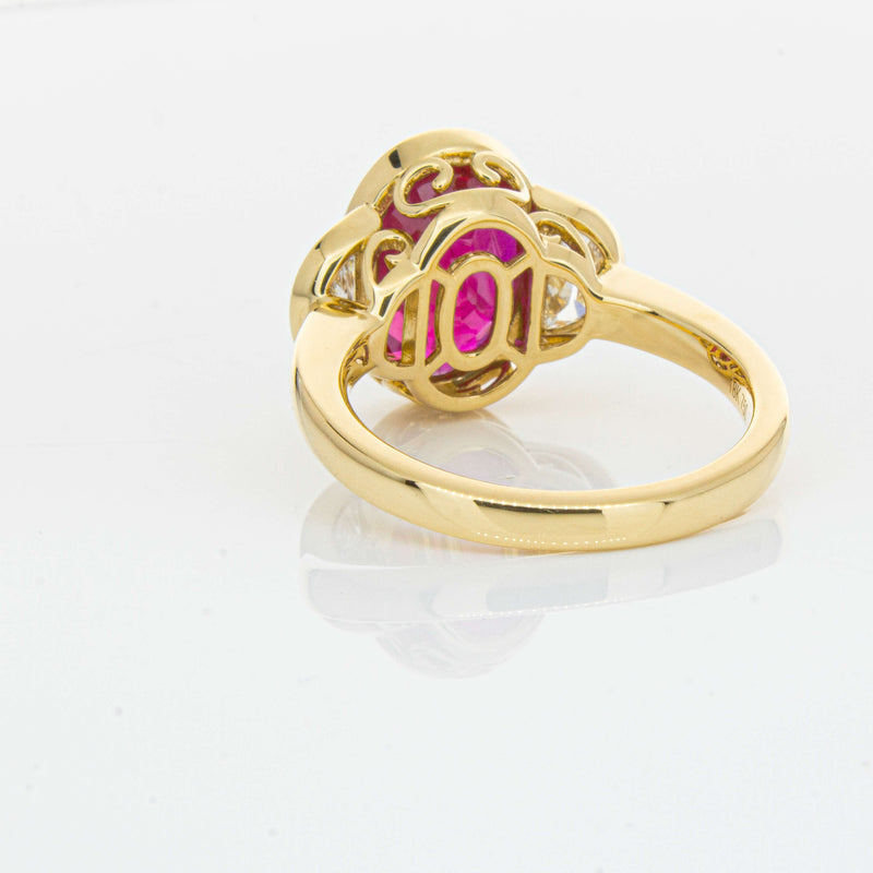 18ct Yellow Gold 4.18ct Ruby & Diamond Ring - Ring - Walker & Hall