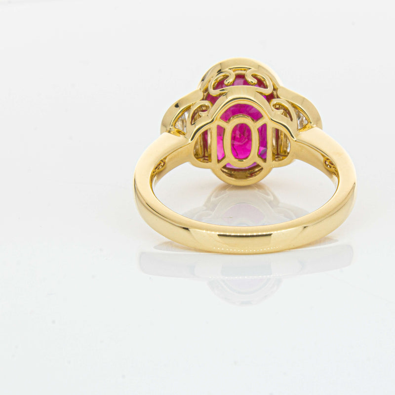 18ct Yellow Gold 4.18ct Ruby & Diamond Ring - Ring - Walker & Hall