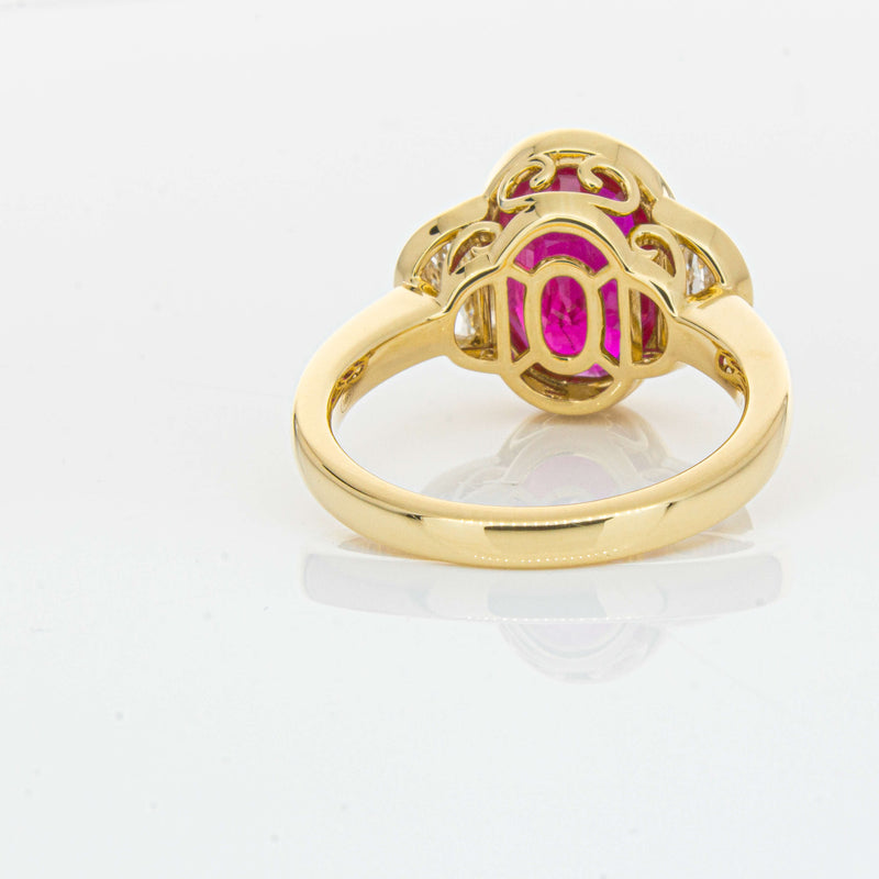 18ct Yellow Gold 4.18ct Ruby & Diamond Ring - Ring - Walker & Hall