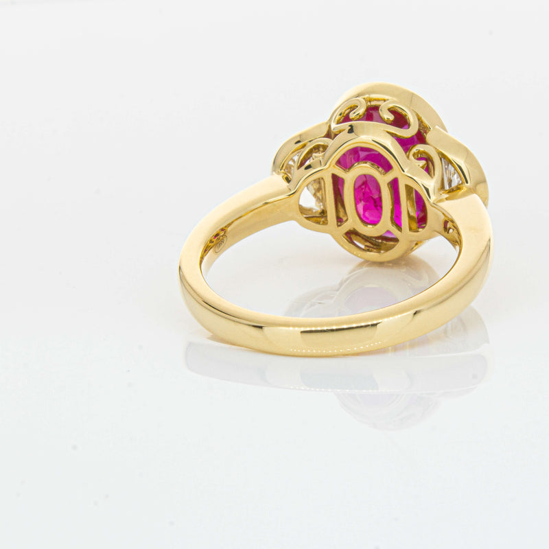 18ct Yellow Gold 4.18ct Ruby & Diamond Ring - Ring - Walker & Hall