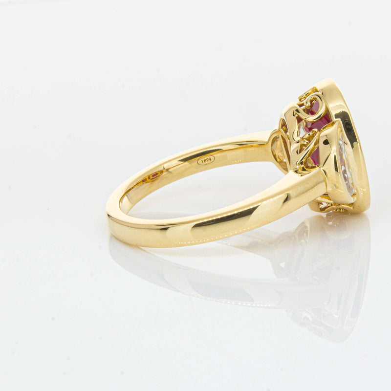 18ct Yellow Gold 4.18ct Ruby & Diamond Ring - Ring - Walker & Hall