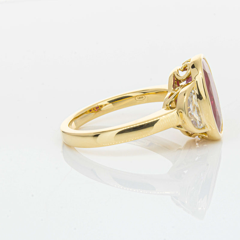 18ct Yellow Gold 4.18ct Ruby & Diamond Ring - Ring - Walker & Hall