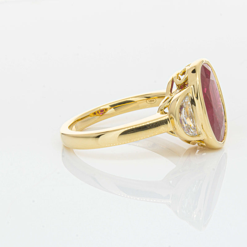 18ct Yellow Gold 4.18ct Ruby & Diamond Ring - Ring - Walker & Hall