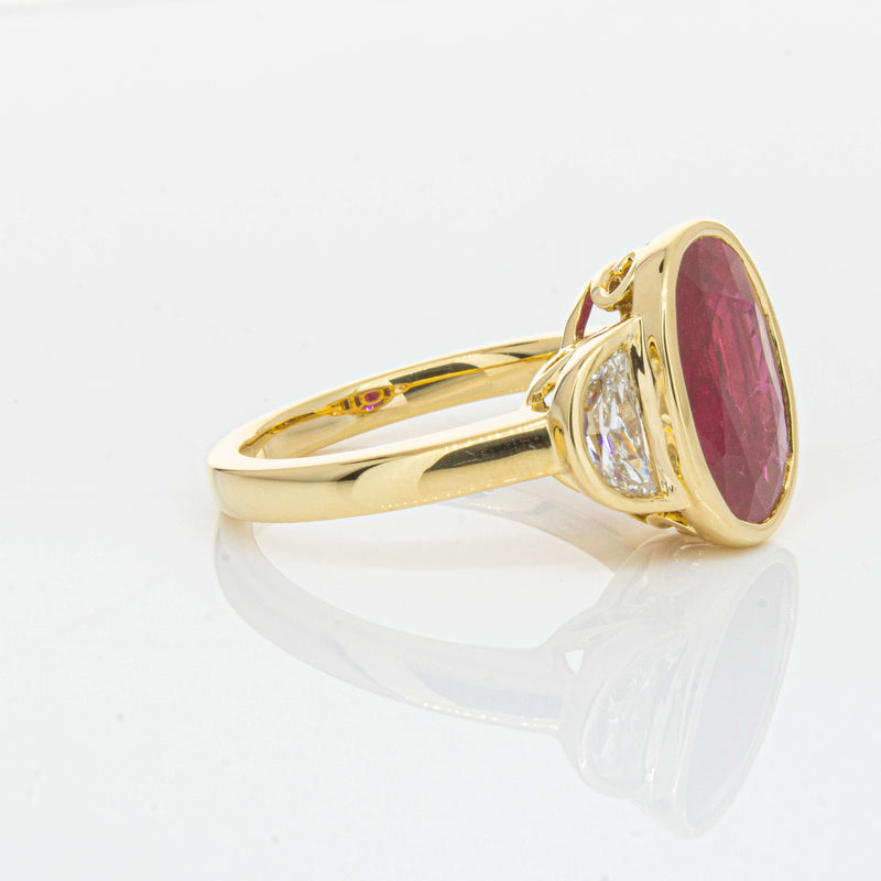 18ct Yellow Gold 4.18ct Ruby & Diamond Ring - Ring - Walker & Hall